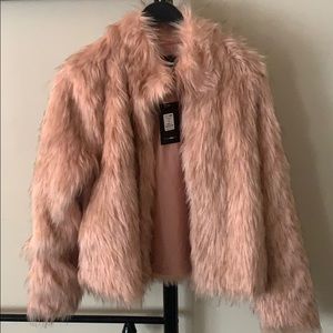 Pink Faux Fur Coat